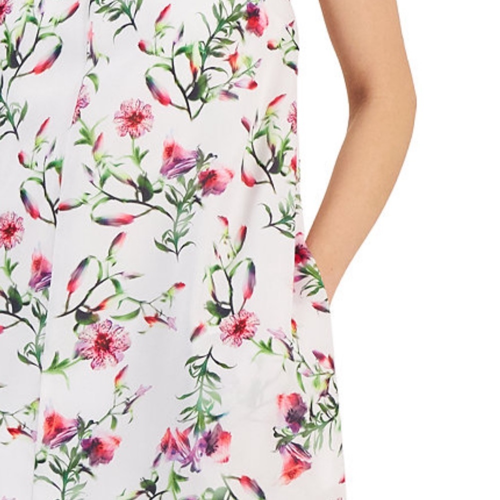 INC International Concepts NWT Floral Halter Midi Dress w Pockets Medium - Picture 5 of 8
